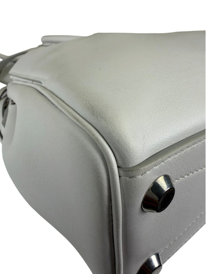 Balenciaga White Leather Bel Air Carry All Handbag