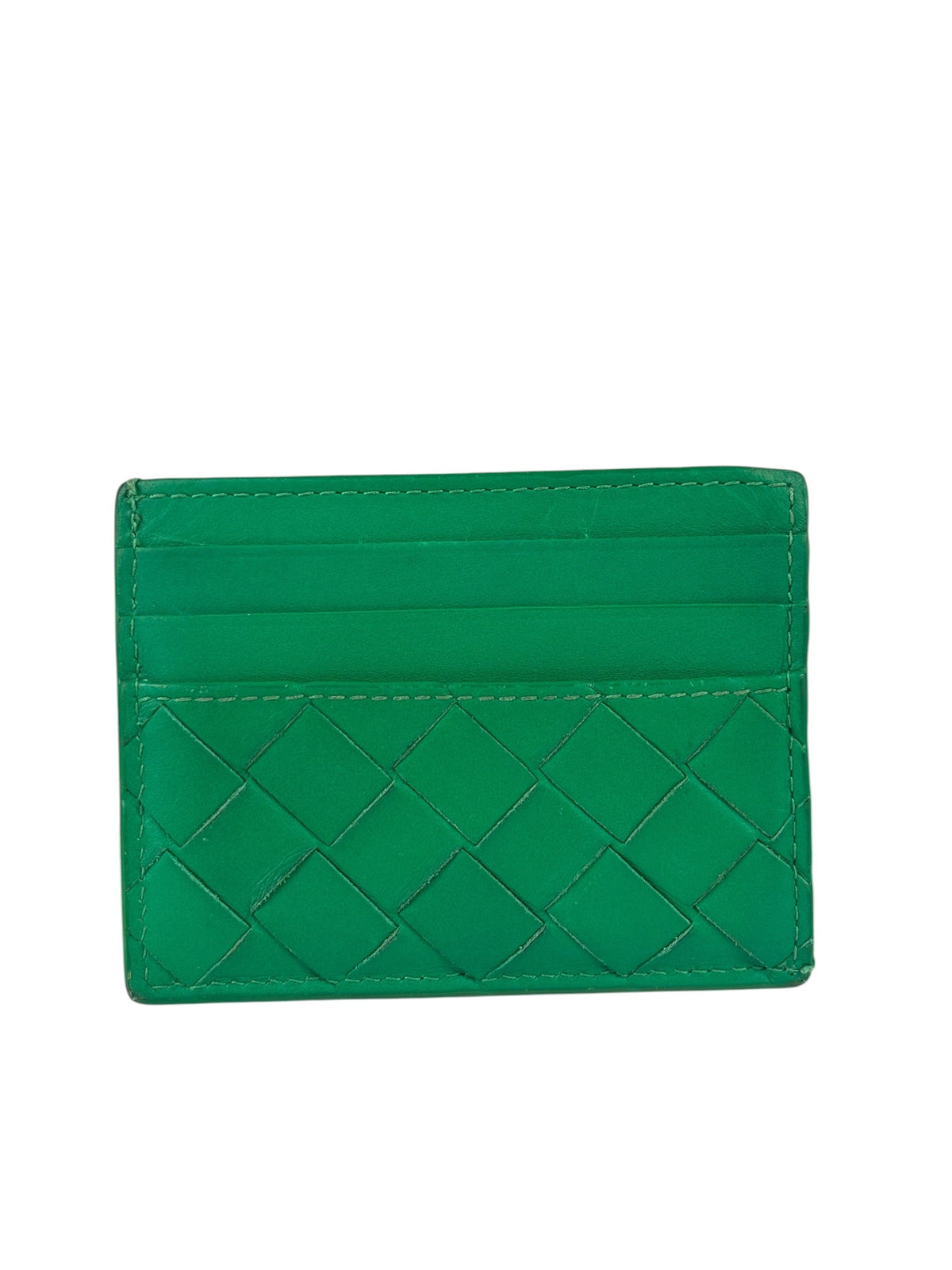 Bottega Veneta Green Intrecciato Card Holder