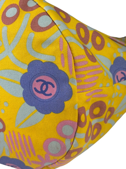 Chanel Canvas CC Floral Camellia Rope Bucket Shoulder Bag 2003
