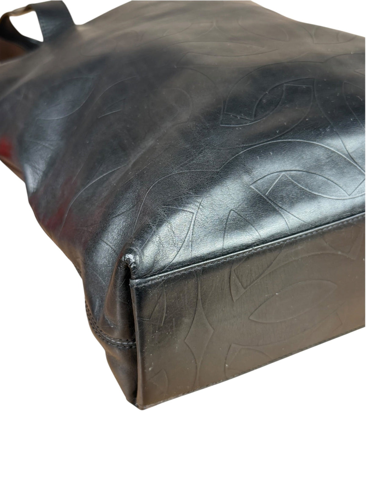 Chanel Black Lambskin CC Swirl Pattern Tote 2000