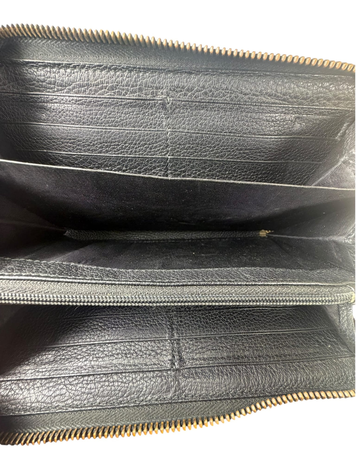 Gucci Black Leather Zip-Around Long Wallet