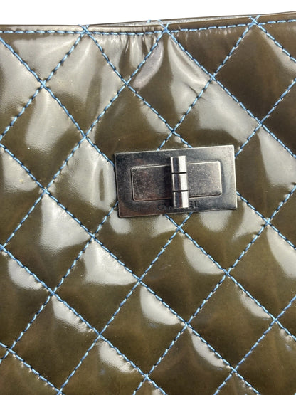 Chanel Green Quilted Patent Leather Reissue XL Tote 2011