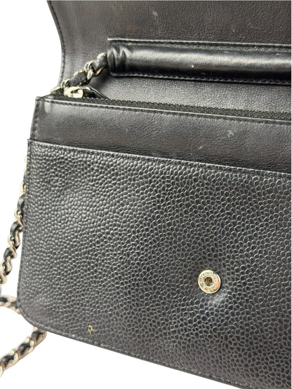 Chanel Black Caviar Flap Wallet On Chain 2013