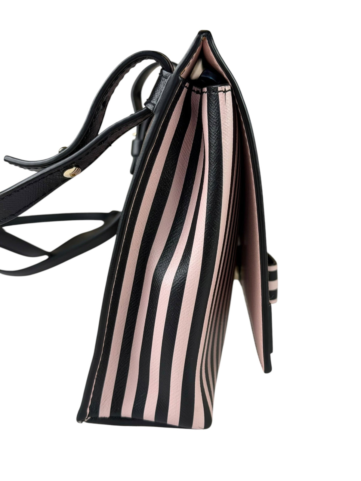 Salvatore Ferragamo Pink/Black Striped Crossbody Bag
