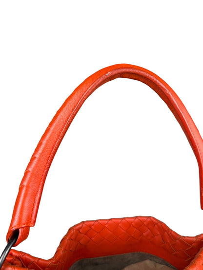 Bottega Veneta Sunset Orange Intrecciato Leather Hobo Tote