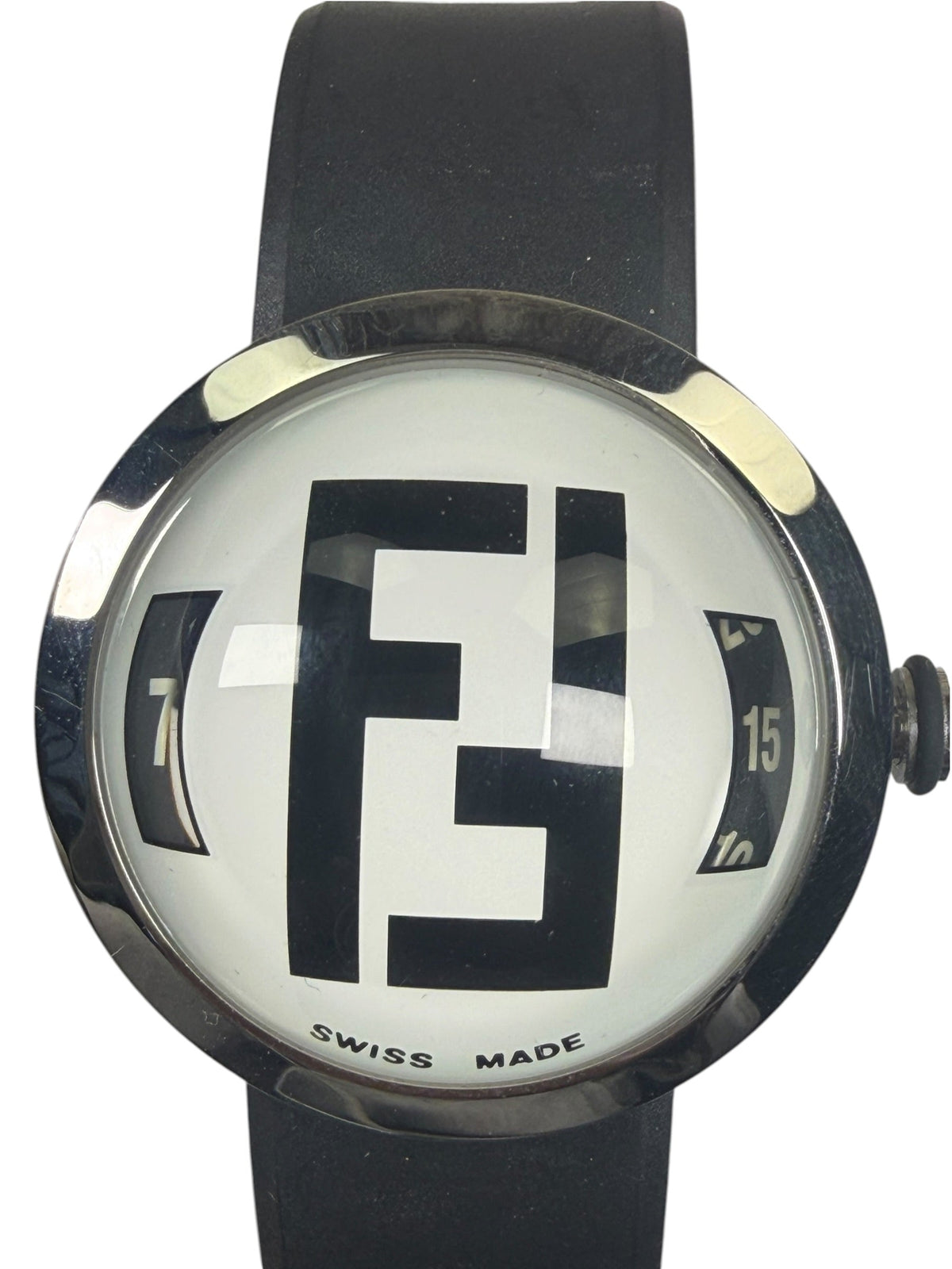 Fendi 8010L White Bubble Face Rubber Strap