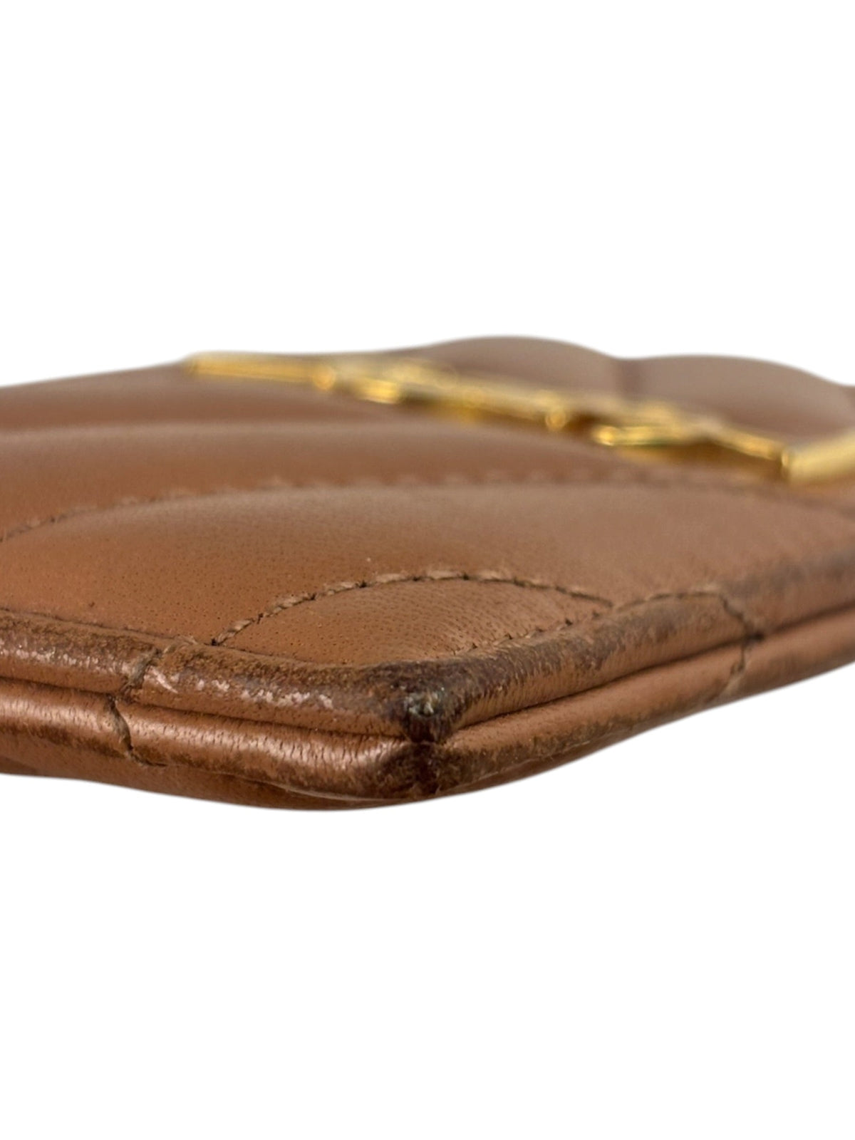 Yves Saint Laurent Dusty Rose Leather Cassandre Cardholder
