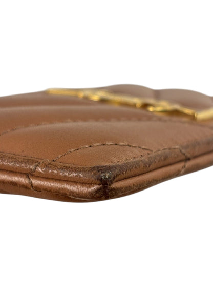 Yves Saint Laurent Dusty Rose Leather Cassandre Cardholder