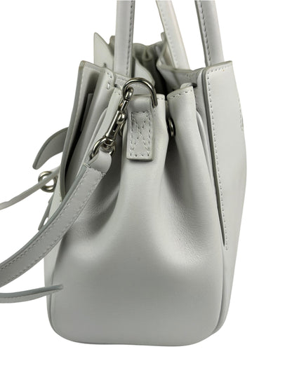 Balenciaga White Leather Bel Air Carry All Handbag