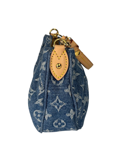 Louis Vuitton Blue Denim/Leather Trim Pochette