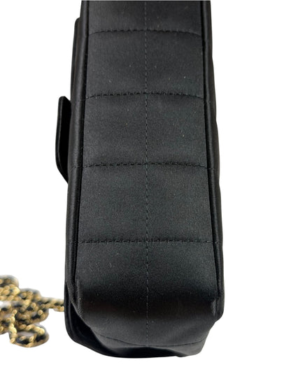 Chanel Black Satin Chocolate Bar Mini East-West Flap Bag