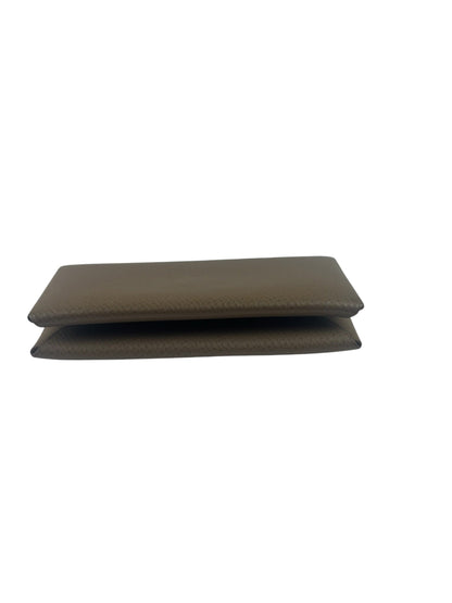 Hermes Beige Leather Calvi Coin Holder