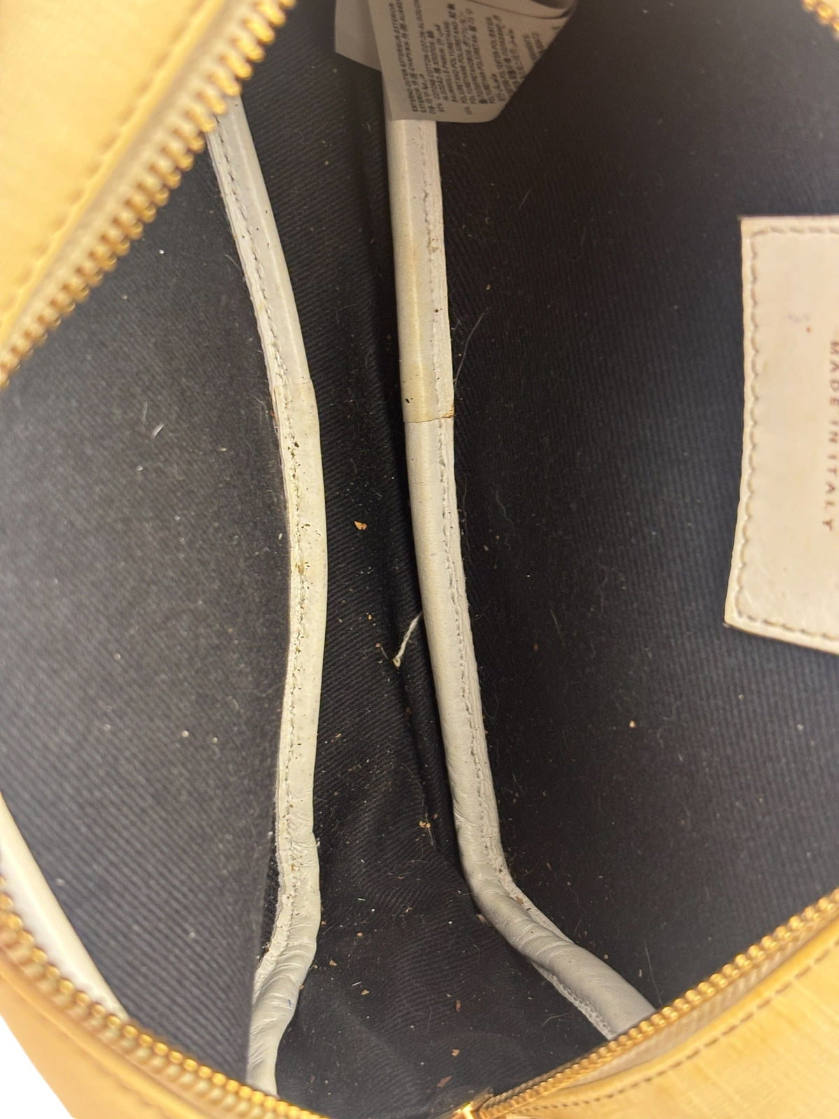 Versace Pastel Yellow Leather Logo Print Belt Bag