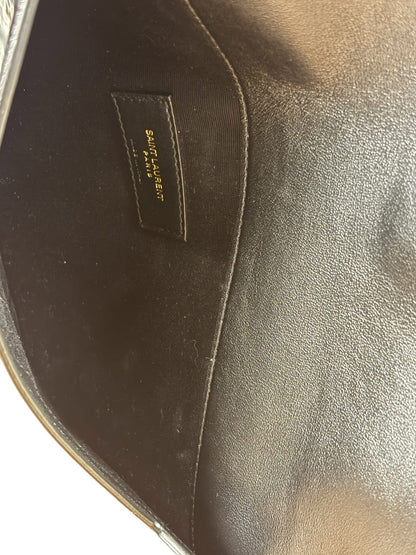 Yves Saint Laurent Black Patent Leather Uptown Pouch
