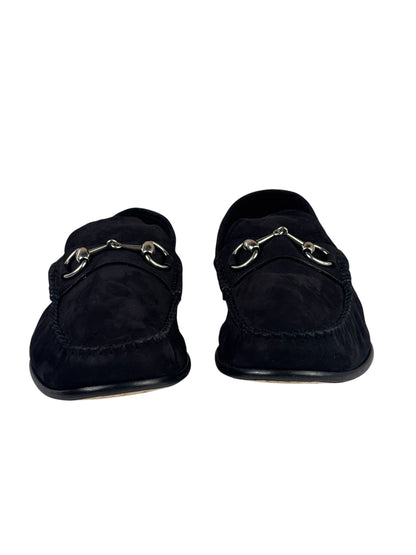 Gucci Black Suede Horsebit Loafers