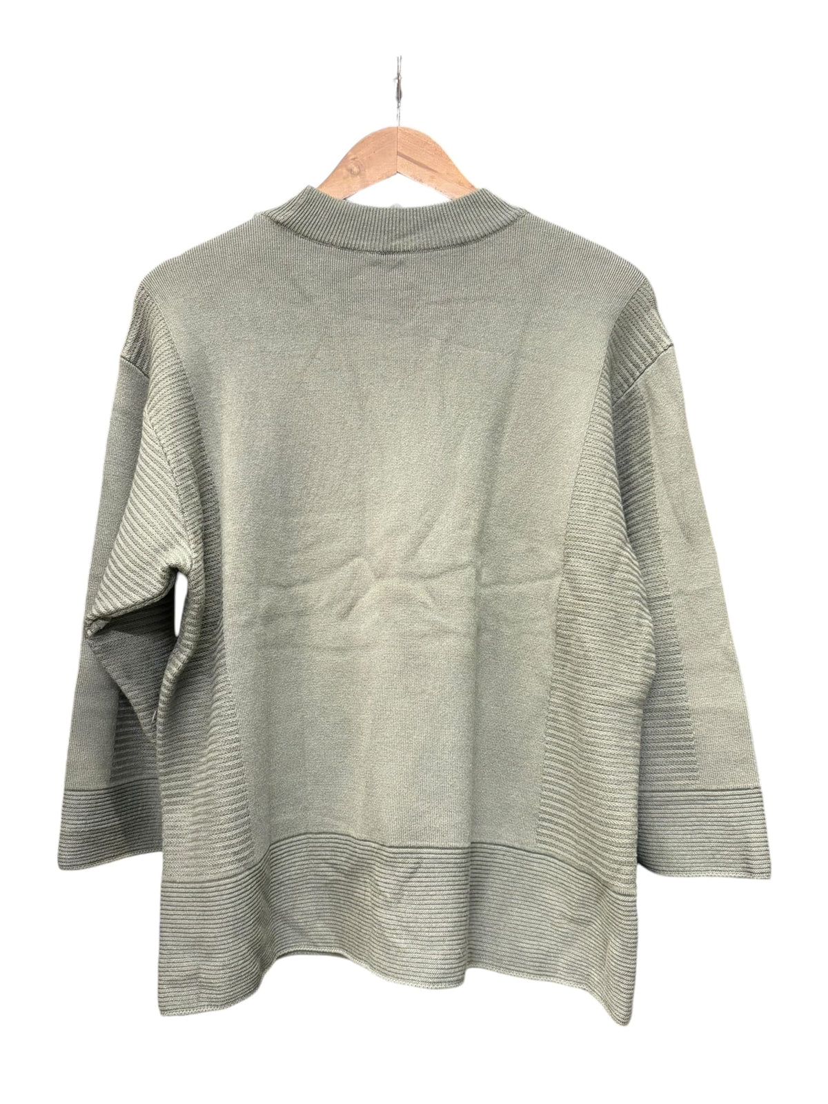 Issey Miyake Pleats Please Green Ribbed Knit Sweater