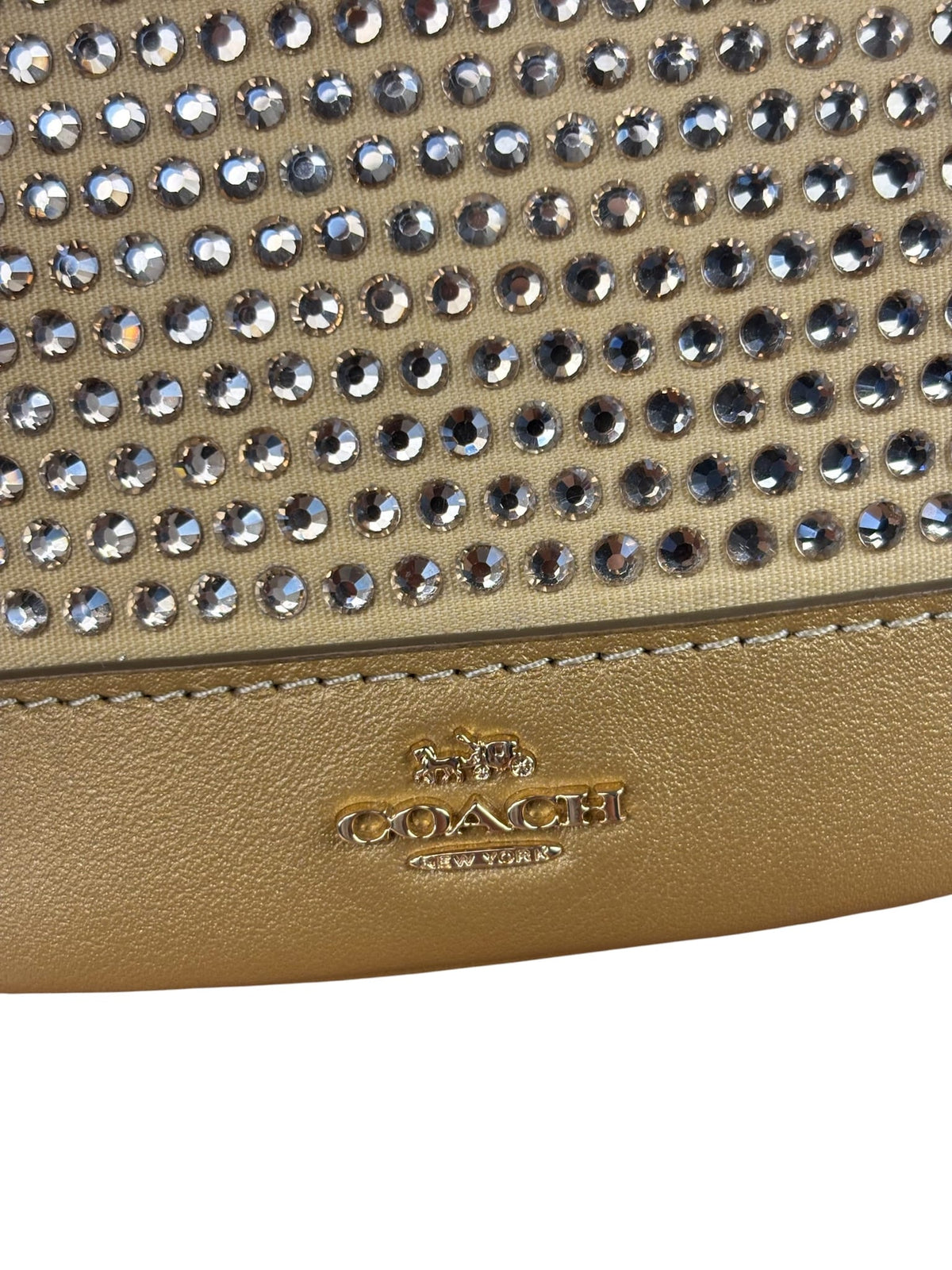 Coach Yellow Gold Mini Bucket Crystal Two-Way Bag