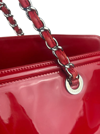 Chanel Lipstick Red Patent Leather Paris-Venice CC Jumbo Tote 2010