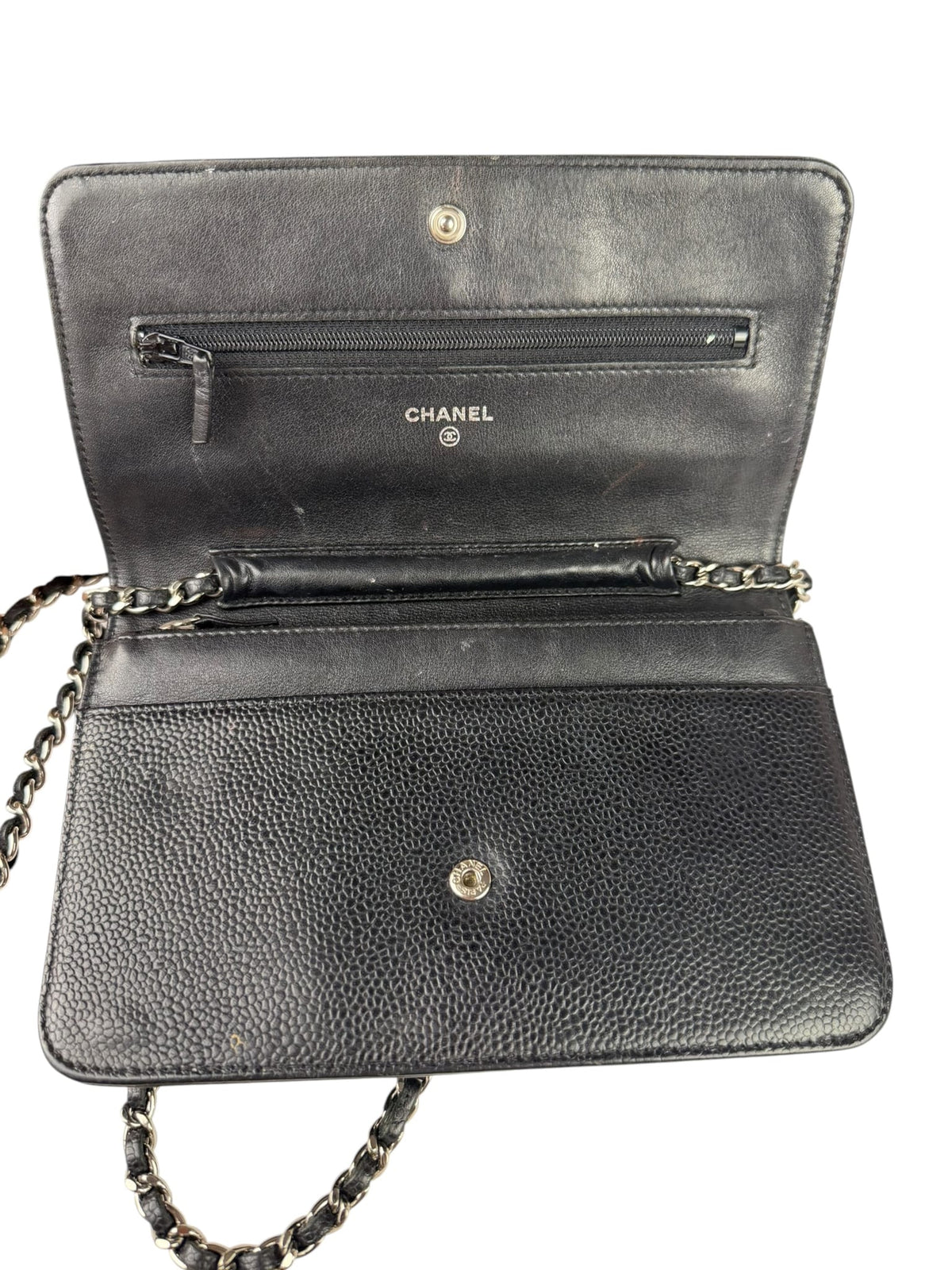 Chanel Black Caviar Flap Wallet On Chain 2013