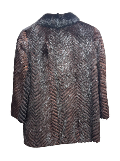 Kiyomi Vintage Auburn Chevron Mink Fur Coat