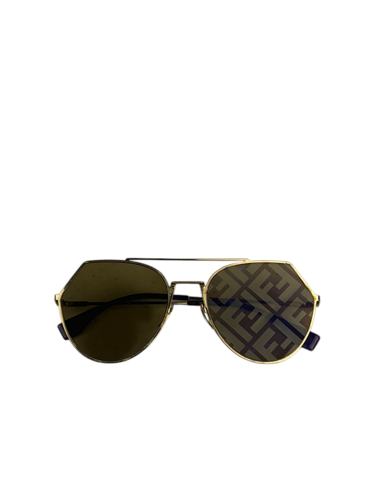 Fendi Gold-Toned Eyeline Aviator Sunglasses FF0494/S