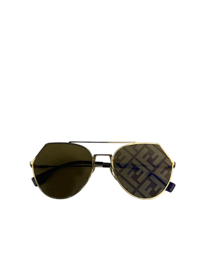 Fendi Gold-Toned Eyeline Aviator Sunglasses FF0494/S