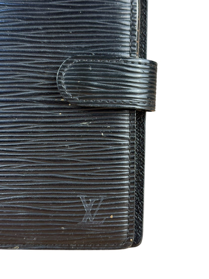 Louis Vuitton Black Epi Agenda & Silver Pen