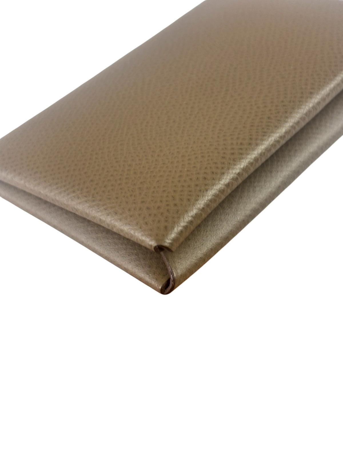 Hermes Beige Leather Calvi Coin Holder