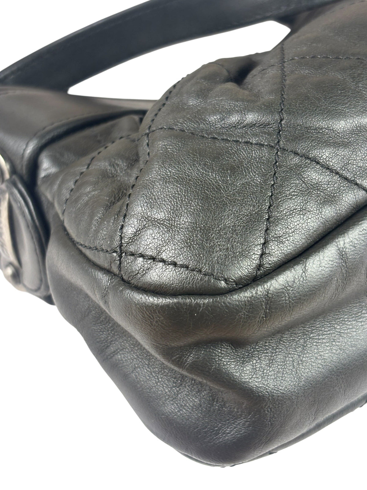 Chanel Grey Quilted Leather Tote Bag 2006