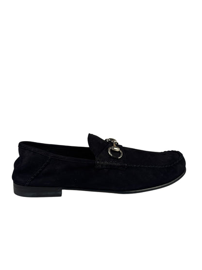 Gucci Black Suede Horsebit Loafers