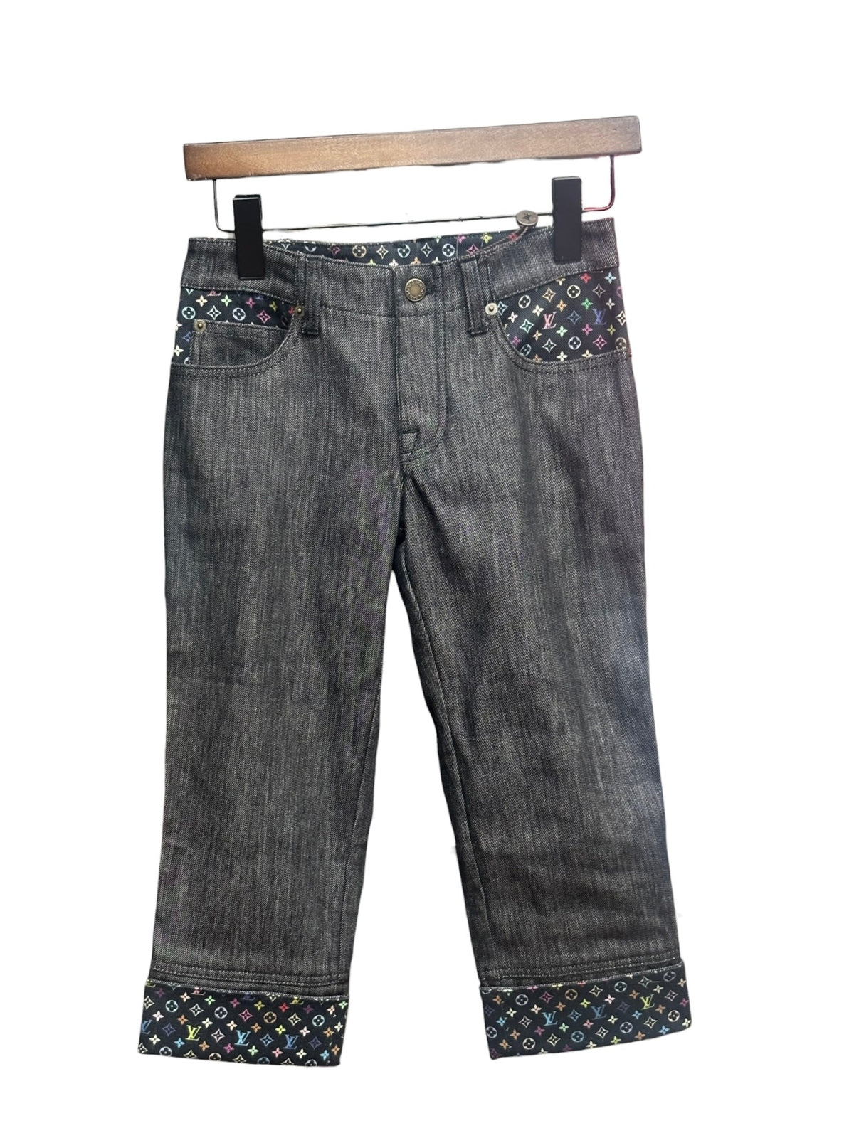 Louis Vuitton Grey Denim Cropped Pants