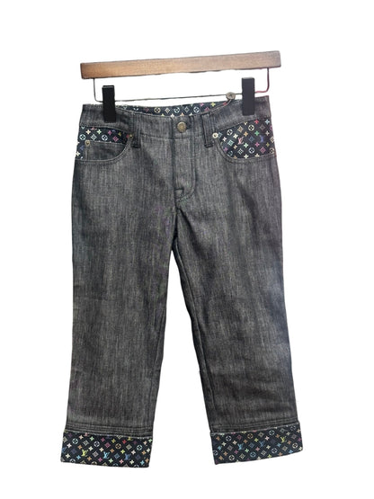 Louis Vuitton Grey Denim Cropped Pants
