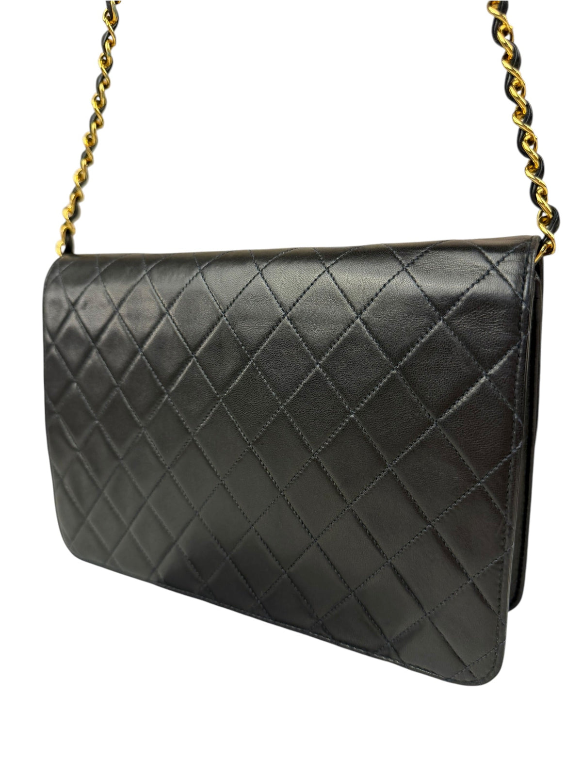 Chanel Balck Quilted Lambskin Square Flap 1991