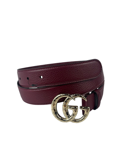 Gucci Burgundy GG Marmont Leather Belt