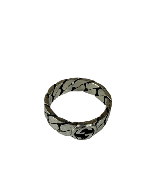 Gucci Silver Sterling Chain-Link Ring