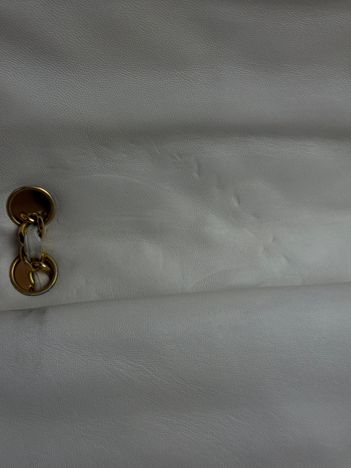 Chanel CC White Quilted Double Flap Bag 1988