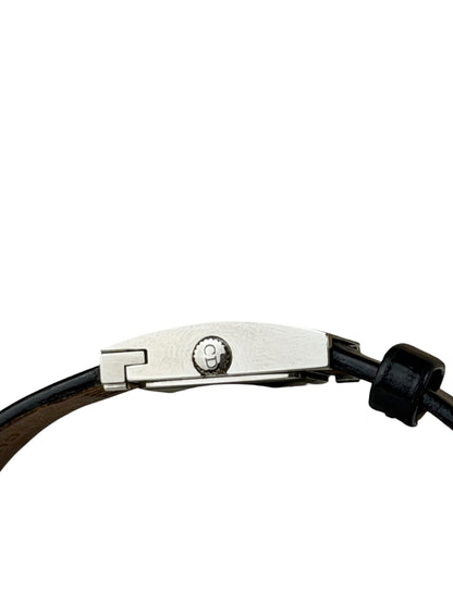 Dior Silver Dial Black Leather Strap D78-100