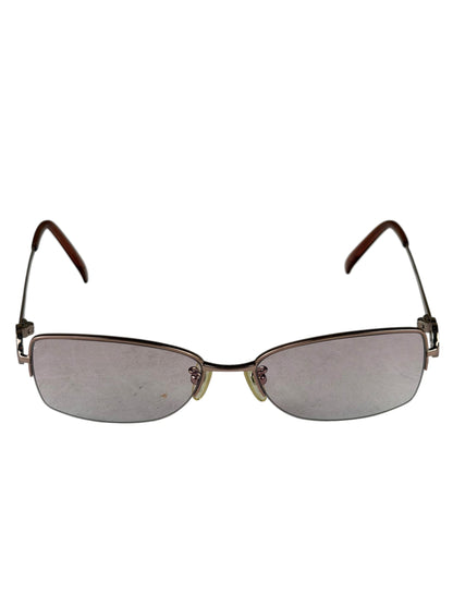 Gucci GG Rose Pink Tint Semi-Rimless Eyeglasses