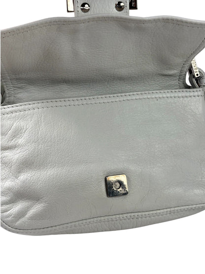 Fendi White Leather Baguette