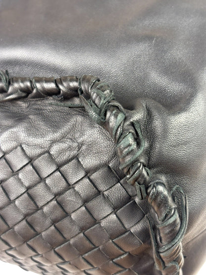 Bottega Veneta Black Intrecciato Fringe Shoulder Bag