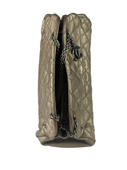 Chanel Metallic Gold Quilted Caviar Just Mademoiselle Bowling Bag 2010
