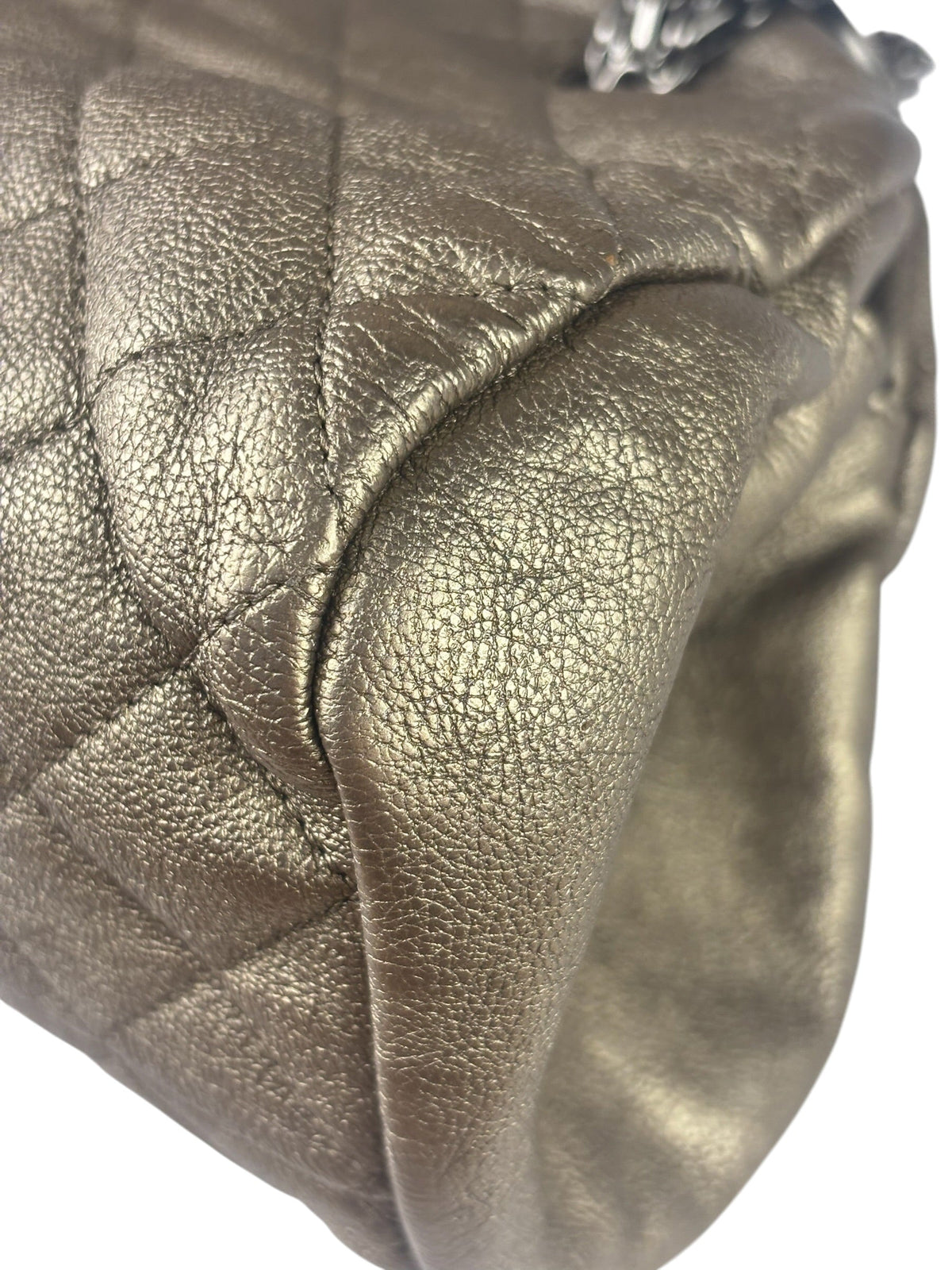 Chanel Metallic Gold Quilted Caviar Just Mademoiselle Bowling Bag 2010