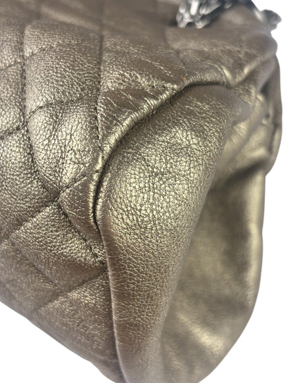 Chanel Metallic Gold Quilted Caviar Just Mademoiselle Bowling Bag 2010