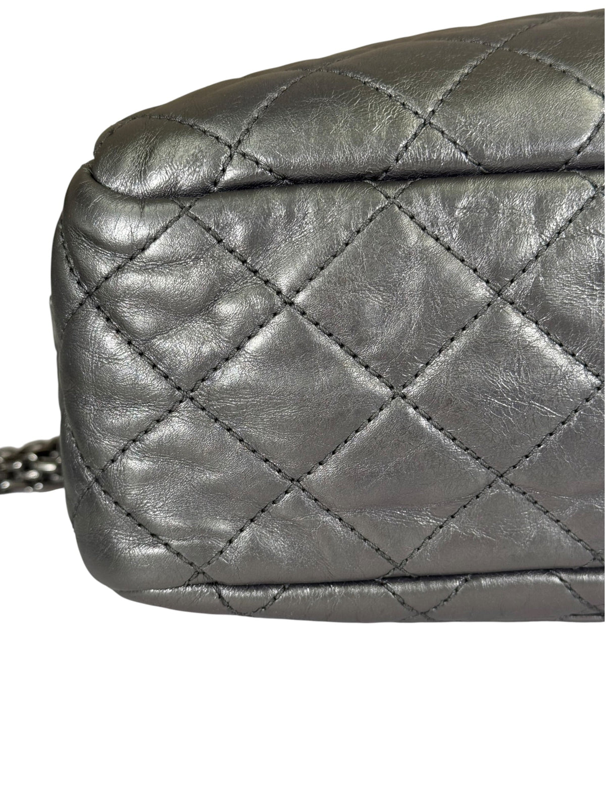 Chanel Metallic Silver Quilted Calfskin Reissue Camera Bag 2008
