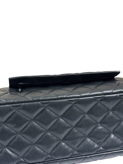 Chanel Black Quilted Caviar Jumbo Flap Bag 2021