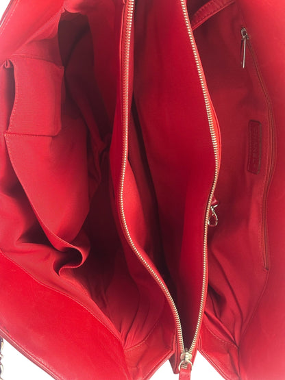 Chanel Lipstick Red Patent Leather Paris-Venice CC Jumbo Tote 2010