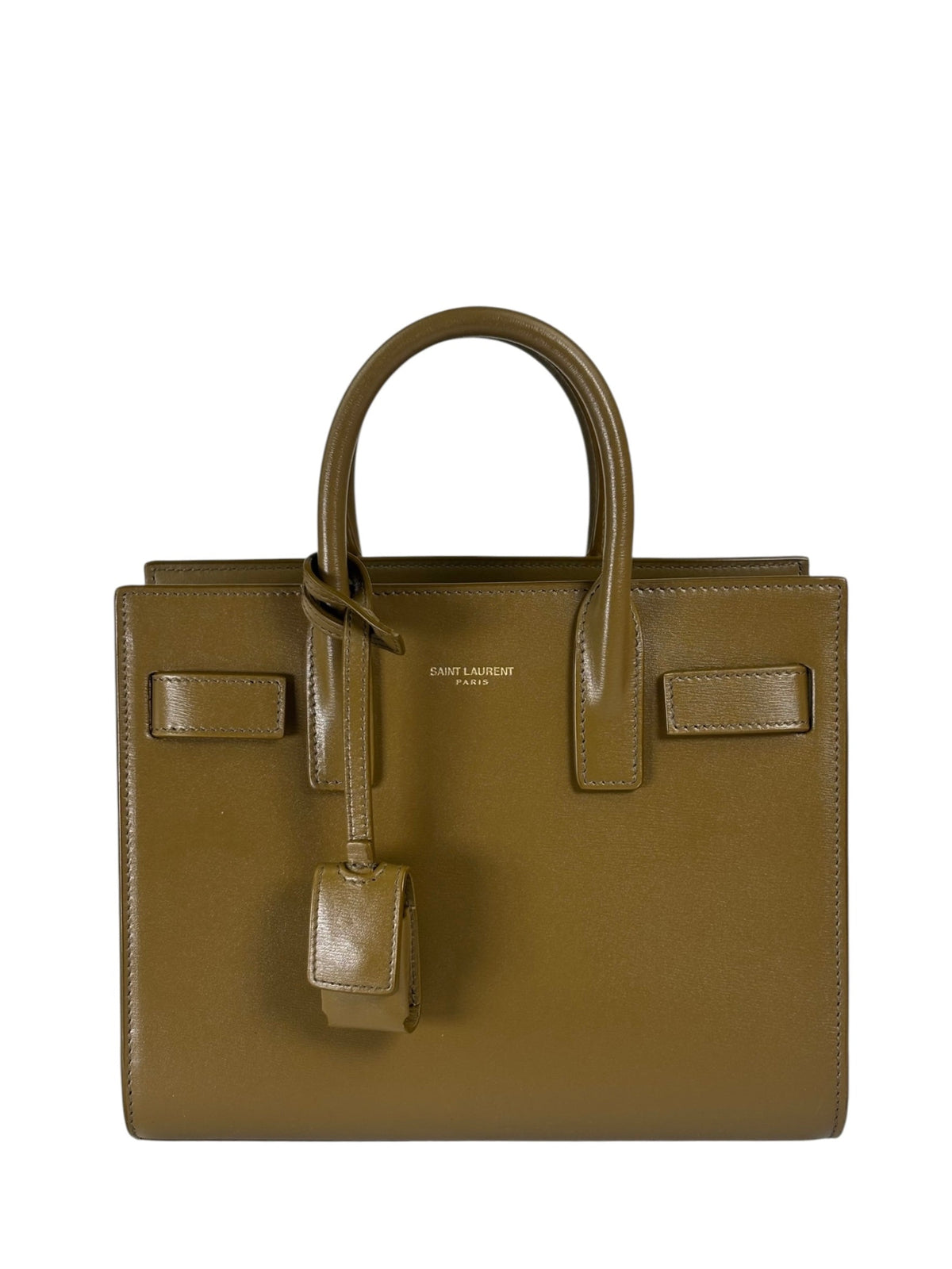 YSL Green Ink Leather King Palm Nano Two-Way Tote
