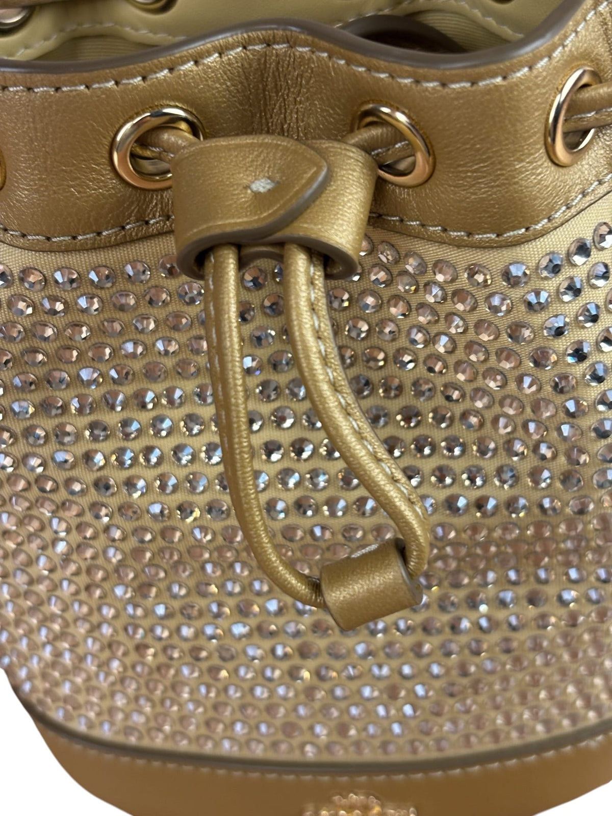 Coach Yellow Gold Mini Bucket Crystal Two-Way Bag