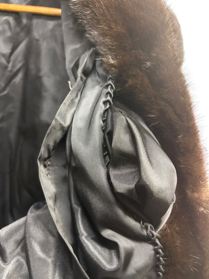 Vintage Saga Ranched Mink Dark Brown Fur Coat