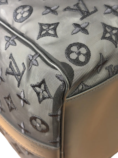 Louis Vuitton x Virgil Abloh Black Leather Trim Monogram Keepall 50